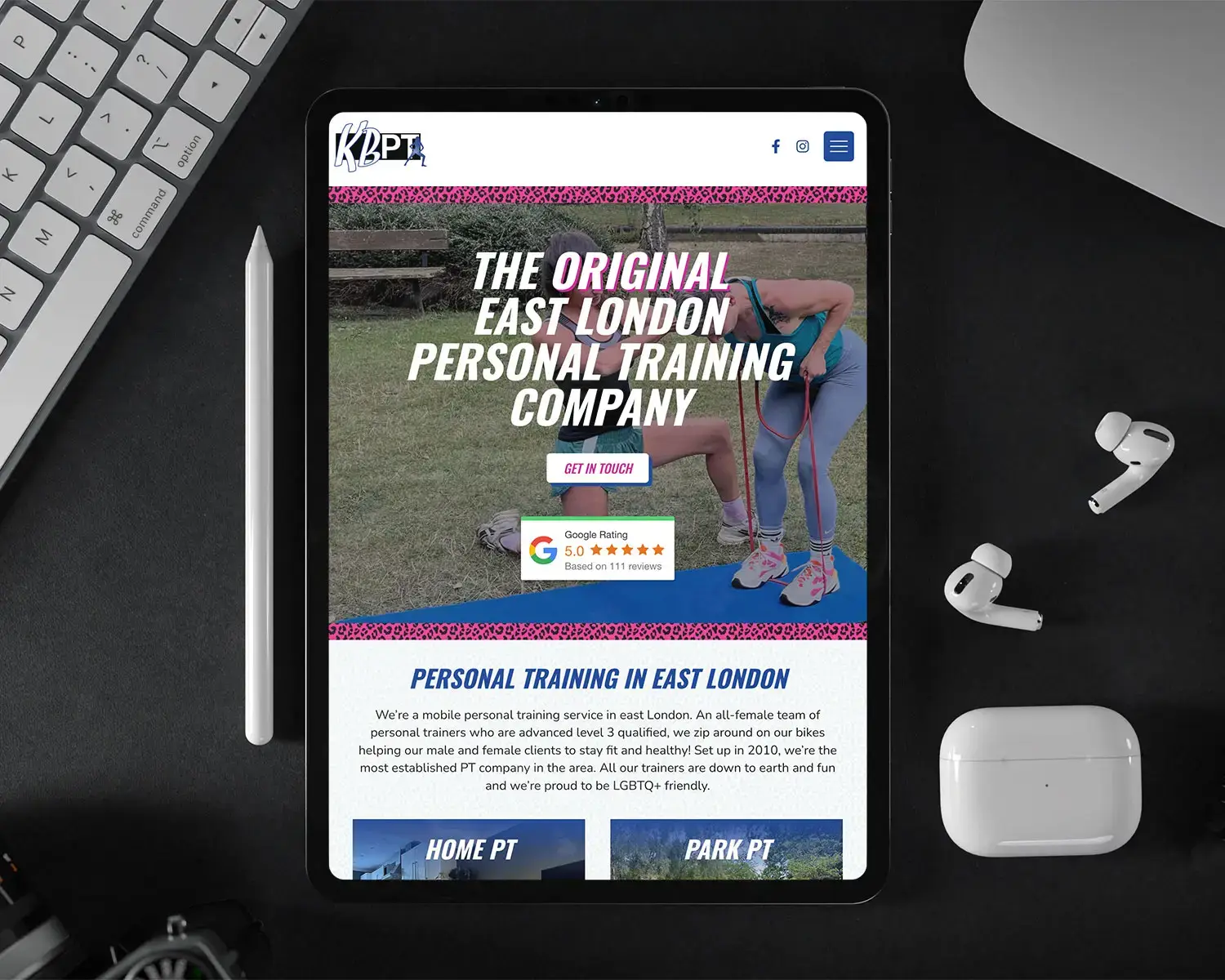 Personal Trainer Web Design For KBPersonal Training Ipad 1500x1200.webp
